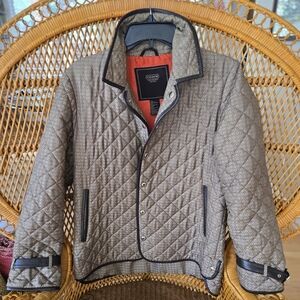 Coach Signature Quilted Jacket with Brown Leather Accents